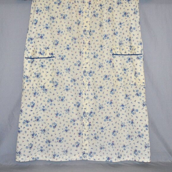 Vintage Sears Robe Size Medium Floral Print Retro Mod Housecoat Snap Front - Picture 8 of 11